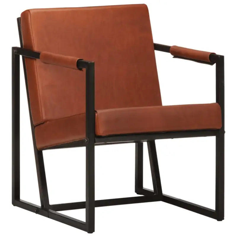 Echt leren fauteuil voor comfortabel ontspannen en lezen - Bruin / 1 - Fauteuils & Relaxfauteuils