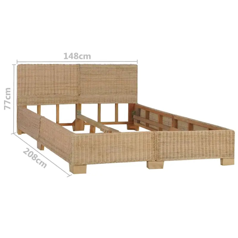 Echt rattan bedframe met geweven structuur voor een exotische look - Bedden & bedframes