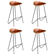 Echte leren barkruk met ijzeren poten voor industriële uitstraling - Barkrukken