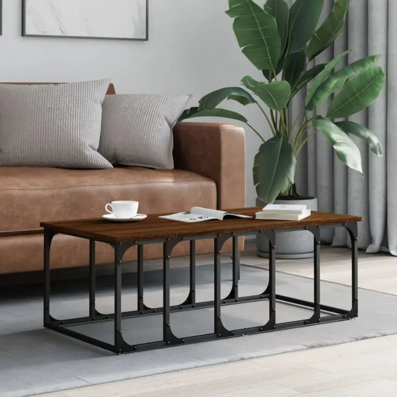 Echte salontafel met bewerkt hout voor een elegante woonkamer - Salontafels