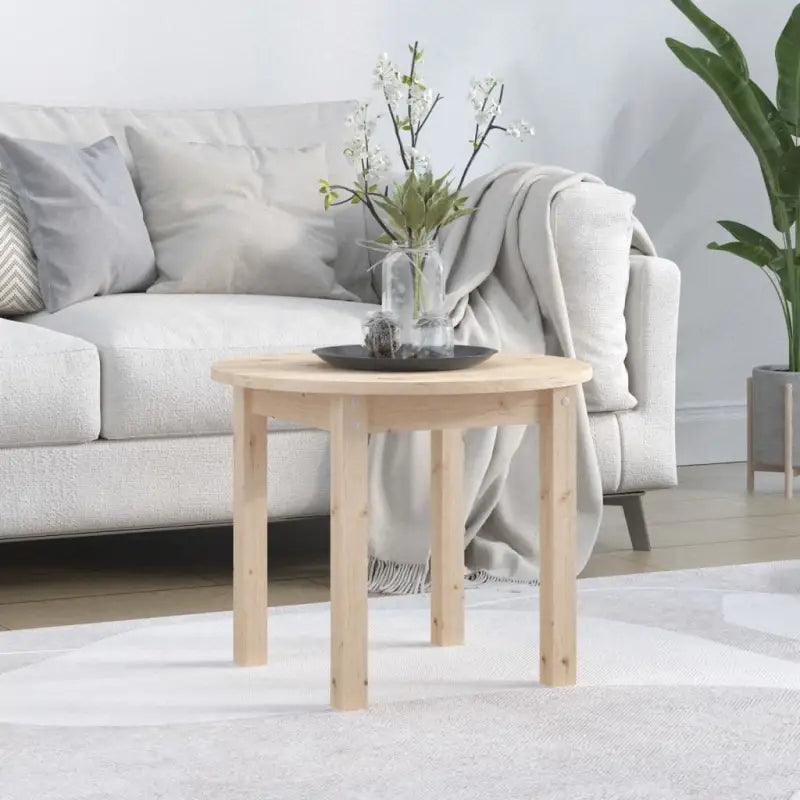 Echte salontafel van massief grenenhout met rustieke uitstraling - Naturel / Ø 55 x 45 cm / 1 - Salontafels