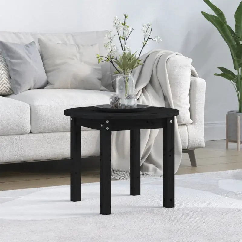 Echte salontafel van massief grenenhout met rustieke uitstraling - Zwart / Ø 55 x 45 cm / 1 - Salontafels