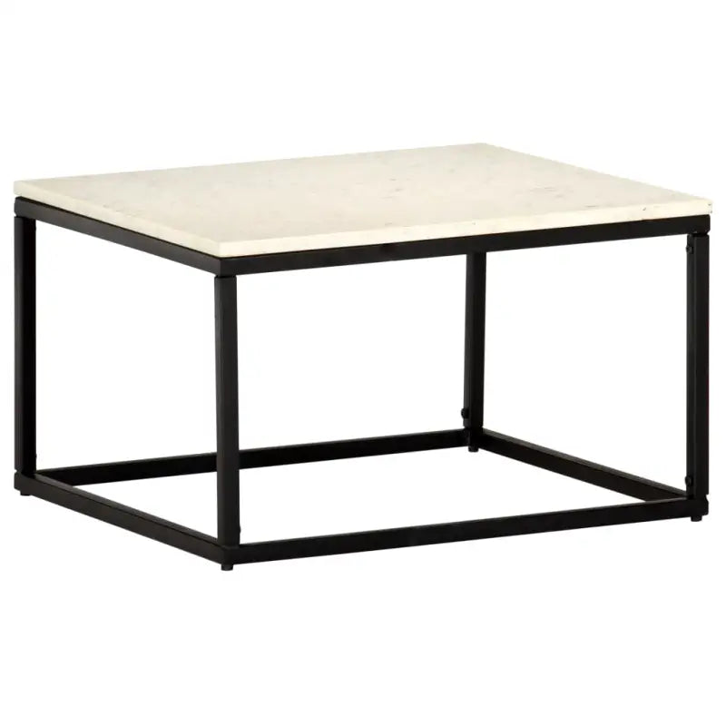 Echte steen salontafel met marmeren textuur voor moderne interieurs - Wit / 60 x 60 x 35 cm / 1 - Salontafels