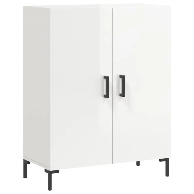 Eenvoudig dressoir van bewerkt hout in hoogglans wit - Dressoirs & buffetkasten