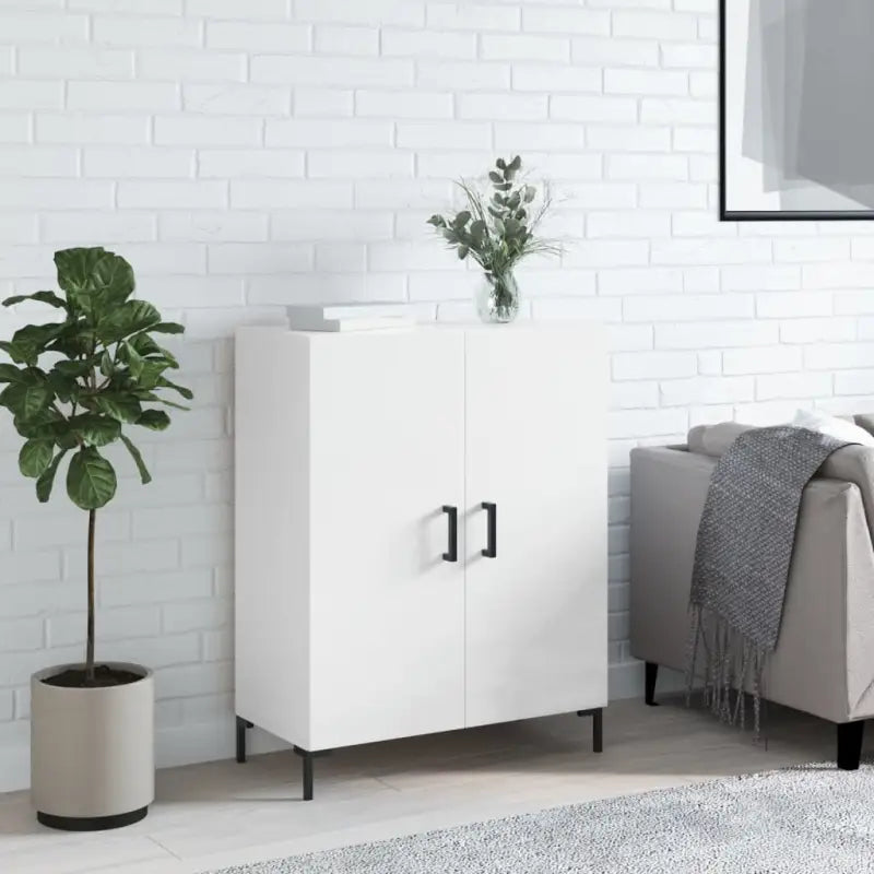 Eenvoudig dressoir van bewerkt hout in hoogglans wit - Dressoirs & buffetkasten