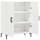 Eenvoudig dressoir van bewerkt hout in hoogglans wit - Dressoirs & buffetkasten