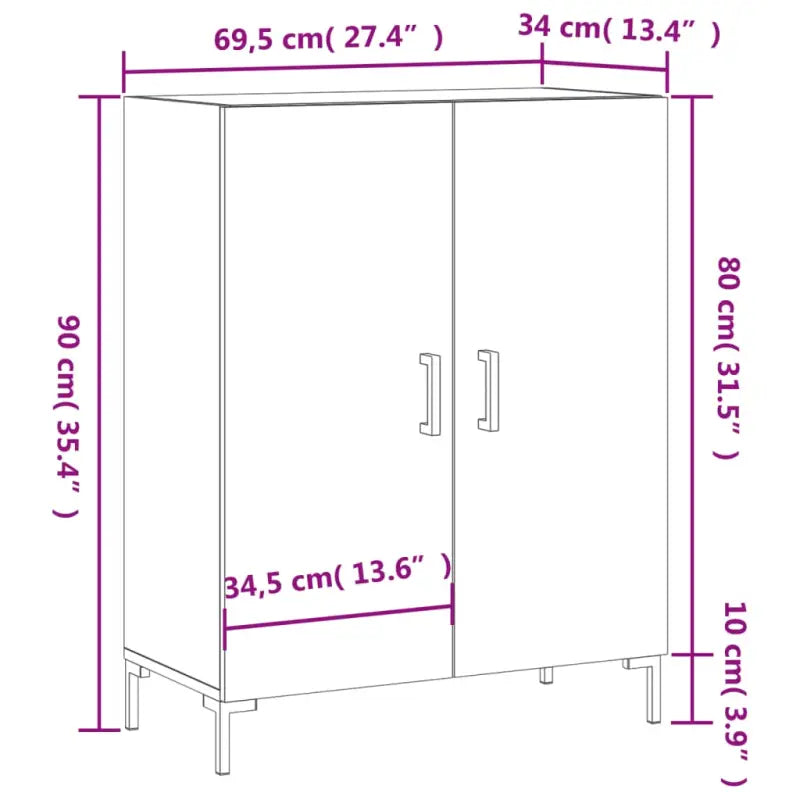Eenvoudig dressoir van bewerkt hout in hoogglans wit - Dressoirs & buffetkasten
