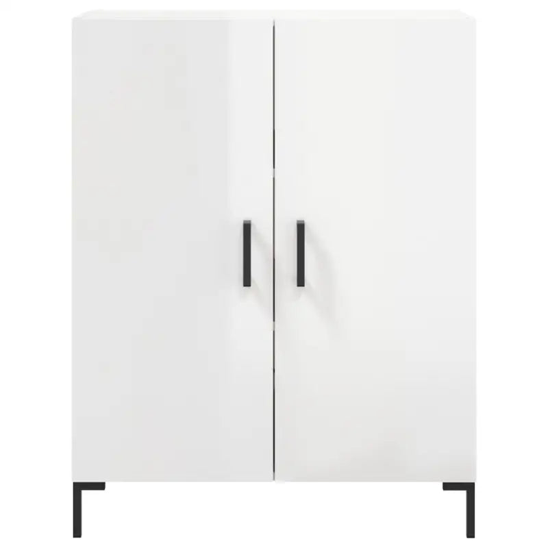 Eenvoudig dressoir van bewerkt hout in hoogglans wit - Dressoirs & buffetkasten
