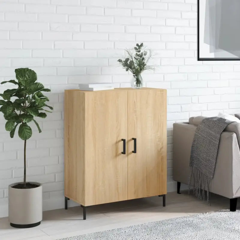 Eenvoudig dressoir van bewerkt hout in hoogglans wit - Sonoma eiken / 1 - Dressoirs & buffetkasten