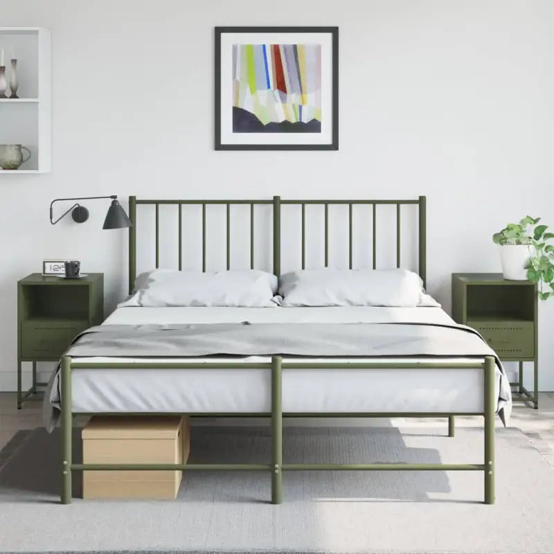 Eenvoudig schoon industrieel nachtkastje van staal voor elke kamer - Groen / 2 - Nachtkastjes