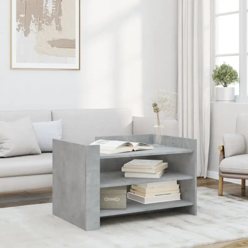 Eenvoudig schoon te maken salontafel van bewerkt hout met elegante uitstraling - Betongrijs / 1 / 80 cm - Salontafels