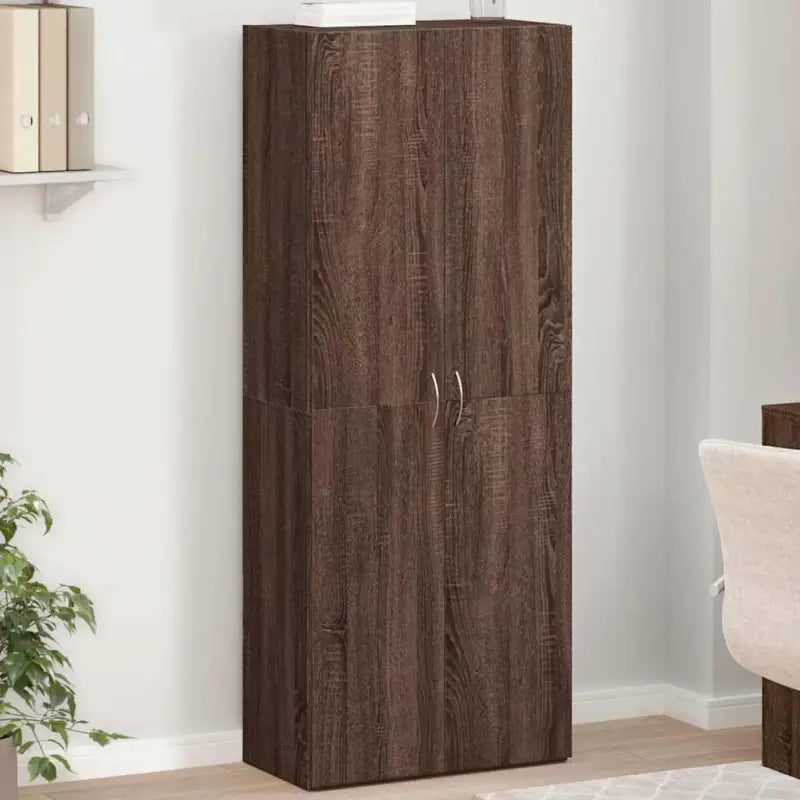 Eenvoudige Archiefkast van bewerkt hout voor stijlvol opbergen - bruin eikenkleur / 60 x 32 x 153 cm / 1 - Archiefkasten