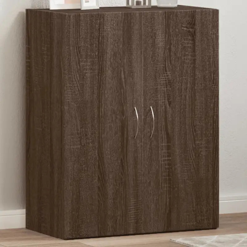Eenvoudige Archiefkast van bewerkt hout voor stijlvol opbergen - bruin eikenkleur / 60 x 32 x 77.5 cm / 1