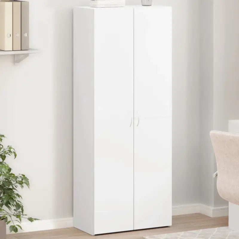 Eenvoudige Archiefkast van bewerkt hout voor stijlvol opbergen - Wit / 60 x 32 x 153 cm / 1 - Archiefkasten