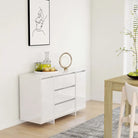 Eenvoudige Bezocht Bewerkt Hout Dressoir met Modern Design - Hoogglans wit / 1 - Dressoirs & buffetkasten