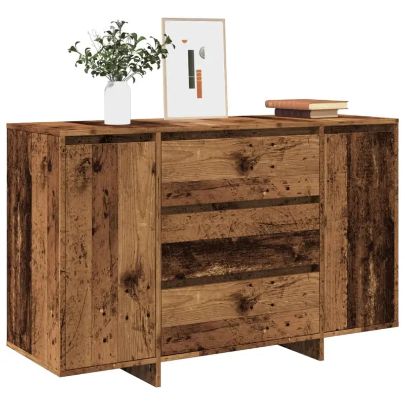 Eenvoudige Bezocht Bewerkt Hout Dressoir met Modern Design - Oud hout / 1 - Dressoirs & buffetkasten
