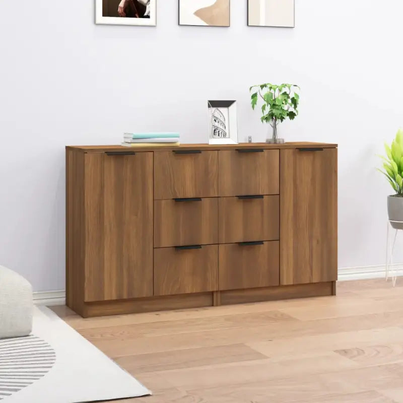 Eenvoudige dressoirs van bewerkt hout gemakkelijk schoon te maken - bruin eikenkleur / 2 - Dressoirs & buffetkasten