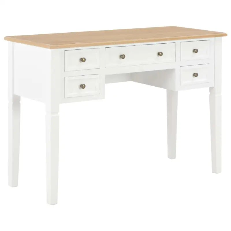 Eenvoudige en romantische schrijftafel voor studeerkamer of slaapkamer - Bruin en wit - Bureaus