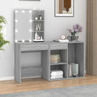 Eenvoudige LED-kaptafel met kastje van bewerkt hout voor de slaapkamer - Grijs sonoma / 1 - Slaapkamerkaptafels