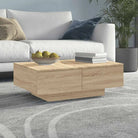 Eenvoudige salontafel van bewerkt hout met elegante afwerking - Sonoma eiken / 90 x 60 x 31 cm / 1 - Salontafels