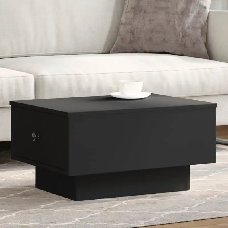 Eenvoudige salontafel van bewerkt hout met elegante afwerking - Zwart / 60 x 45 x 31 cm / 1 - Salontafels