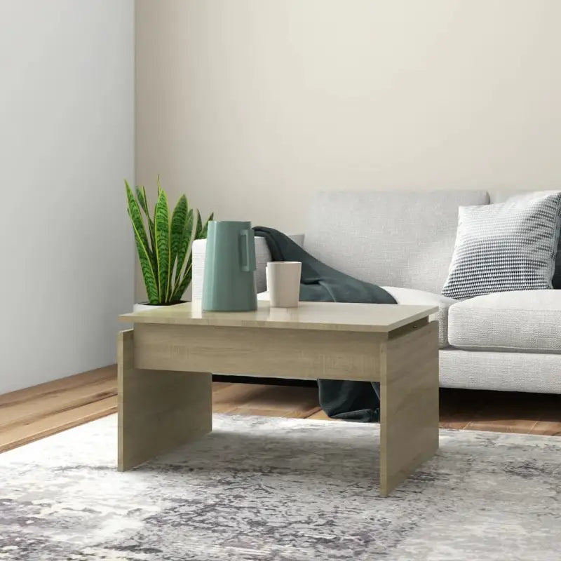 Eenvoudige salontafel van bewerkt hout met modern design - Sonoma eiken / 1 - Salontafels