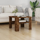 Eenvoudige salontafel van bewerkt hout voor een tijdloze uitstraling - Gerookt eiken / 1 - Salontafels