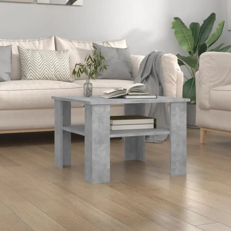 Eenvoudige salontafel van bewerkt hout voor een tijdloze uitstraling - Betongrijs / 1 - Salontafels