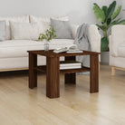 Eenvoudige salontafel van bewerkt hout voor een tijdloze uitstraling - bruin eikenkleur / 1 - Salontafels