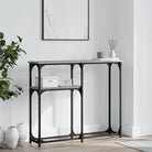 Eenzijdige wandtafel met bewerkt hout en metalen frame - Grijs sonoma / 1 / 90 cm - Bijzettafels