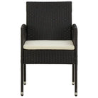 Eet- en lounge tuinset met massief acaciahout en waterdicht PE-rattan - Zwart en crème - Tuinsets