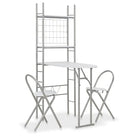 Eetkamerset met afmetingen tafel en stoelen voor binnen en buiten - wit en zilver - Eetkamersets
