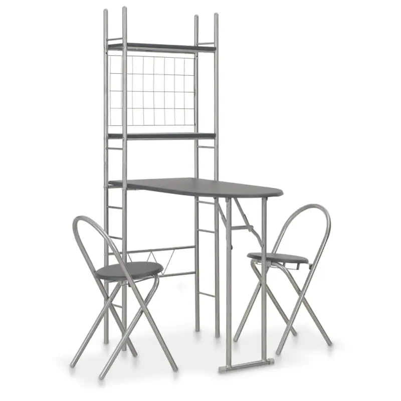 Eetkamerset met afmetingen tafel en stoelen voor binnen en buiten - Zwart en zilver - Eetkamersets