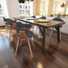 Eetkamerstoelen met beuken poten en hoogte armleuning voor comfort - Donkergrijs / 6 - Eetkamerstoelen