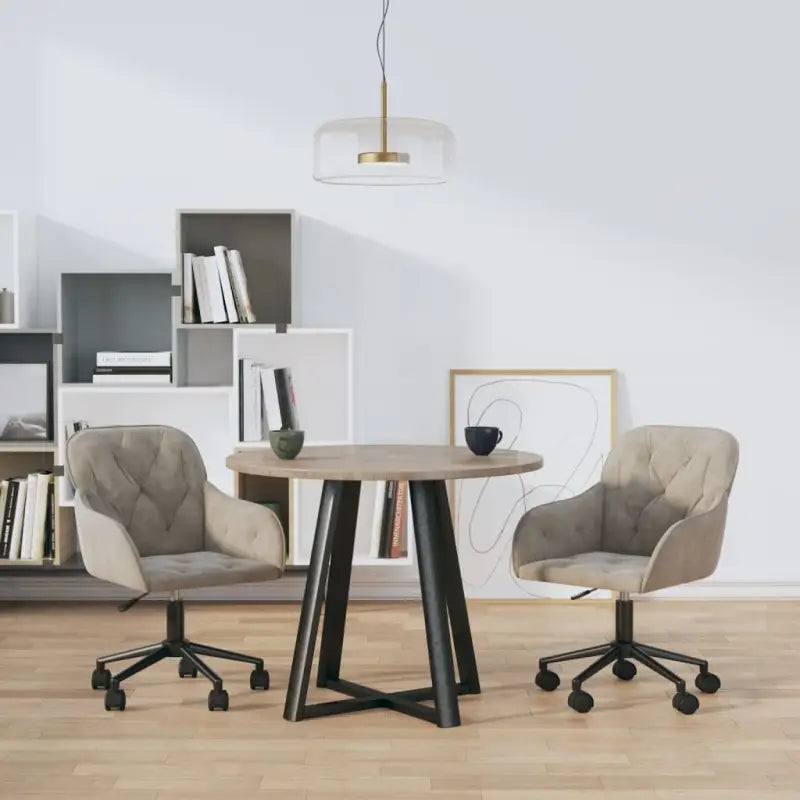 Eetkamerstoelen met comfort en hoogte armleuning in zacht fluweel - Lichtgrijs / 2 - Eetkamerstoelen