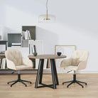 Eetkamerstoelen met comfortabele hoogte armleuning en zacht fluweel - Crème / 2 - Eetkamerstoelen