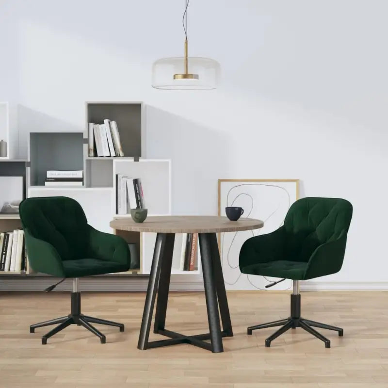 Eetkamerstoelen met comfortabele hoogte armleuning en zacht fluweel - Donkergroen / 2 - Eetkamerstoelen