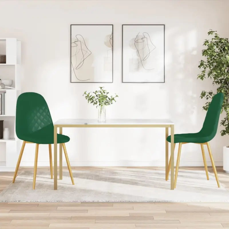 Eetkamerstoelen met een minimalistische en elegante uitstraling - Donkergroen / 2 - Eetkamerstoelen