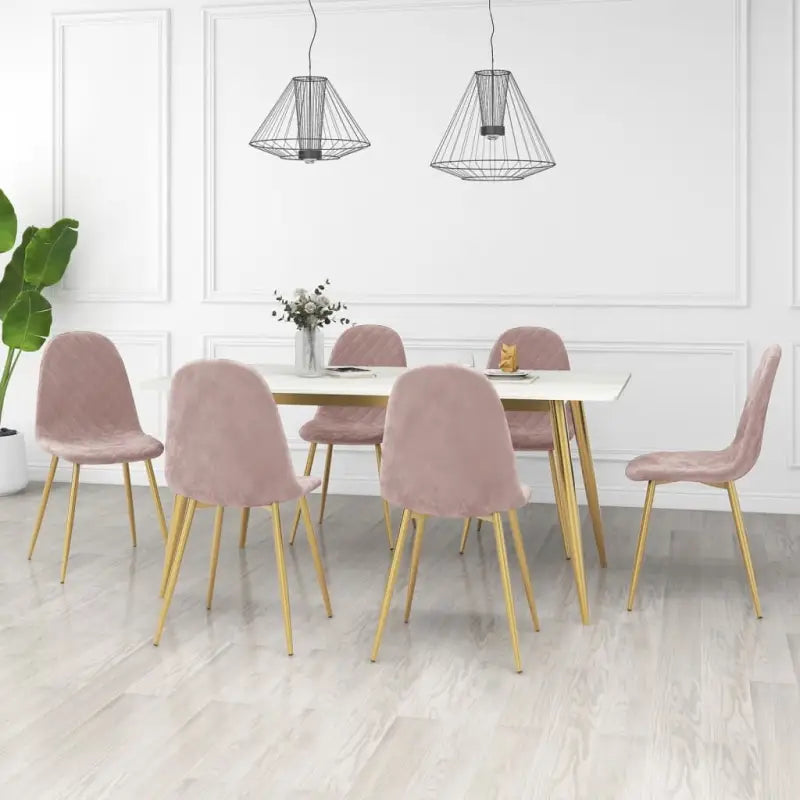Eetkamerstoelen met een minimalistische en elegante uitstraling - Roze / 6 - Eetkamerstoelen