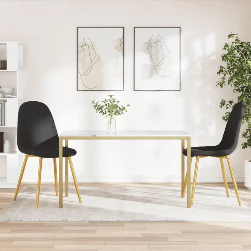 Eetkamerstoelen met een minimalistische en elegante uitstraling - Zwart / 2 - Eetkamerstoelen