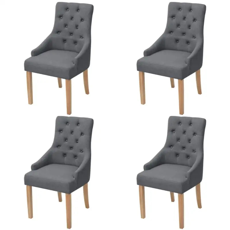 Eetkamerstoelen met eikenhouten poten levering bevat elegant design - Donkergrijs / 4 - Eetkamerstoelen