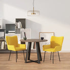 Eetkamerstoelen met elegant fluweel voor een stijlvolle uitstraling - Geel / 2 - Eetkamerstoelen