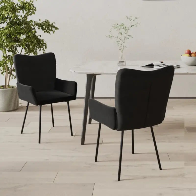 Eetkamerstoelen met elegant fluweel voor een stijlvolle uitstraling - Zwart / 2 - Eetkamerstoelen