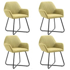 Eetkamerstoelen met gepoedercoat stalen poten en comfortabele stof - Groen / 4 - Eetkamerstoelen