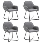 Eetkamerstoelen met gepoedercoat stalen poten en comfortabele stof - Donkergrijs / 4 - Eetkamerstoelen