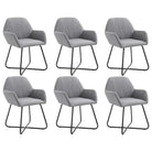 Eetkamerstoelen met gepoedercoat stalen poten en comfortabele stof - Lichtgrijs / 6 - Eetkamerstoelen