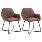 Eetkamerstoelen met gepoedercoat stalen poten en comfortabele stof - Bruin / 2 - Eetkamerstoelen