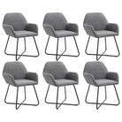 Eetkamerstoelen met gepoedercoat stalen poten en comfortabele stof - Donkergrijs / 6 - Eetkamerstoelen