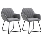 Eetkamerstoelen met gepoedercoat stalen poten en comfortabele stof - Donkergrijs / 2 - Eetkamerstoelen