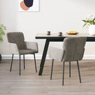 Eetkamerstoelen met hoogte armleuning en luxe fluweel ontwerp - Lichtgrijs / 2 - Eetkamerstoelen